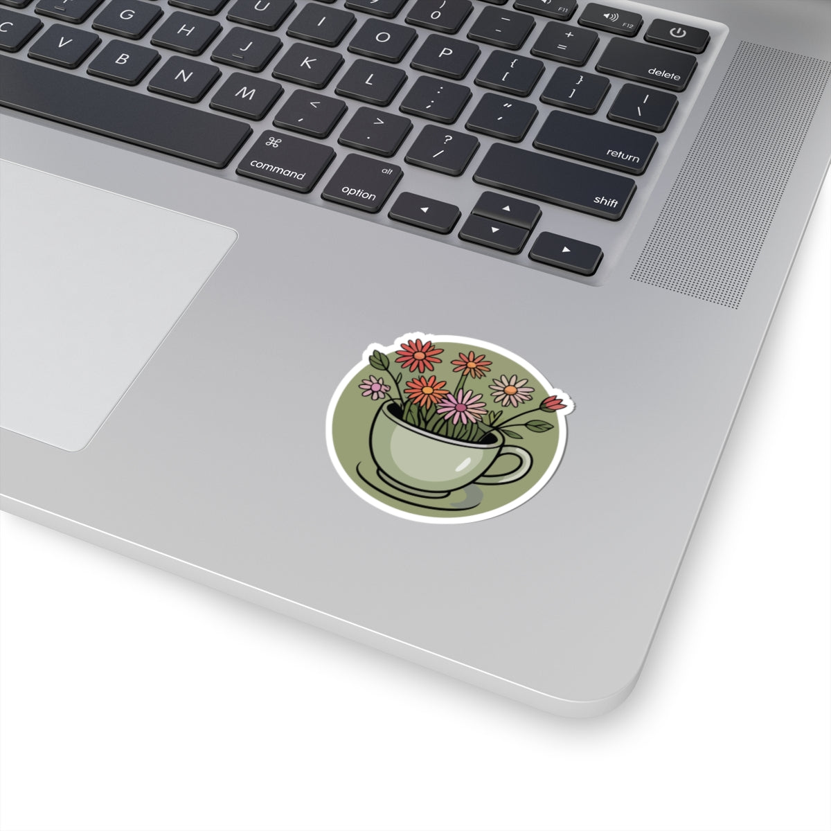 TEEZOCA cottagecore teacup flower sticker