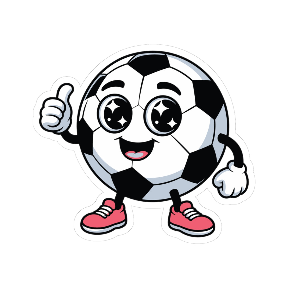 TEEZOCA cute soccer ball character sticker thumbs up cartoon