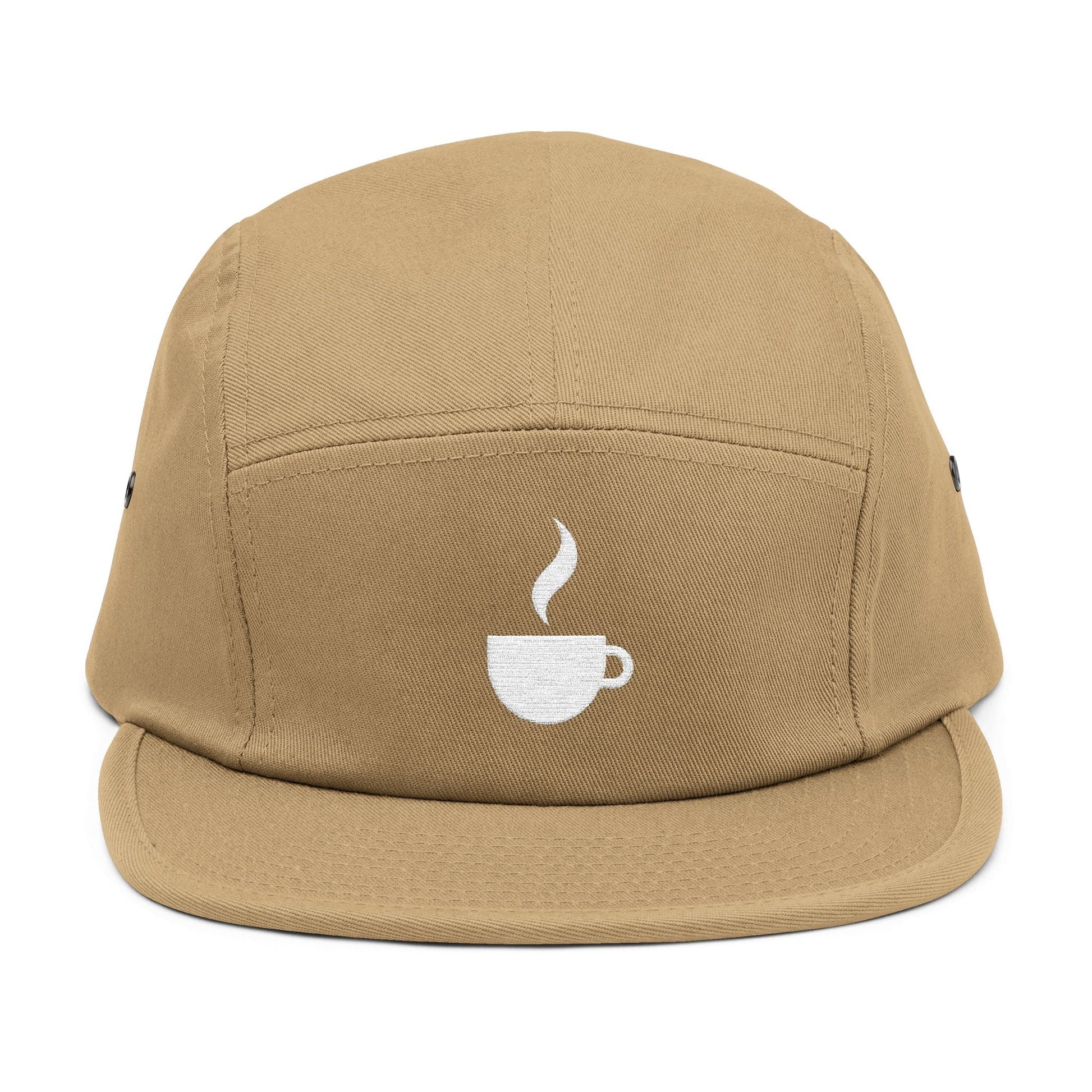 Coffee Cup Embroidered 5-Panel Cap TEEZOCA