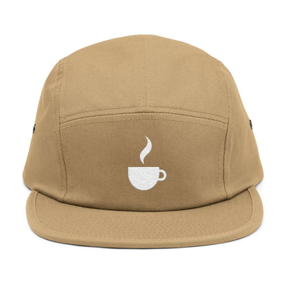 Coffee Cup Embroidered 5-Panel Cap TEEZOCA