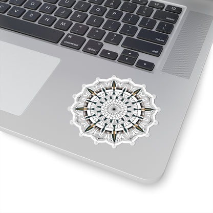 TEEZOCA abstract mandala pattern sticker detailed radial geometry artwork
