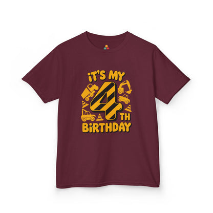 It's My 4th Birthday — Truck and Digger Kids T-Shirt