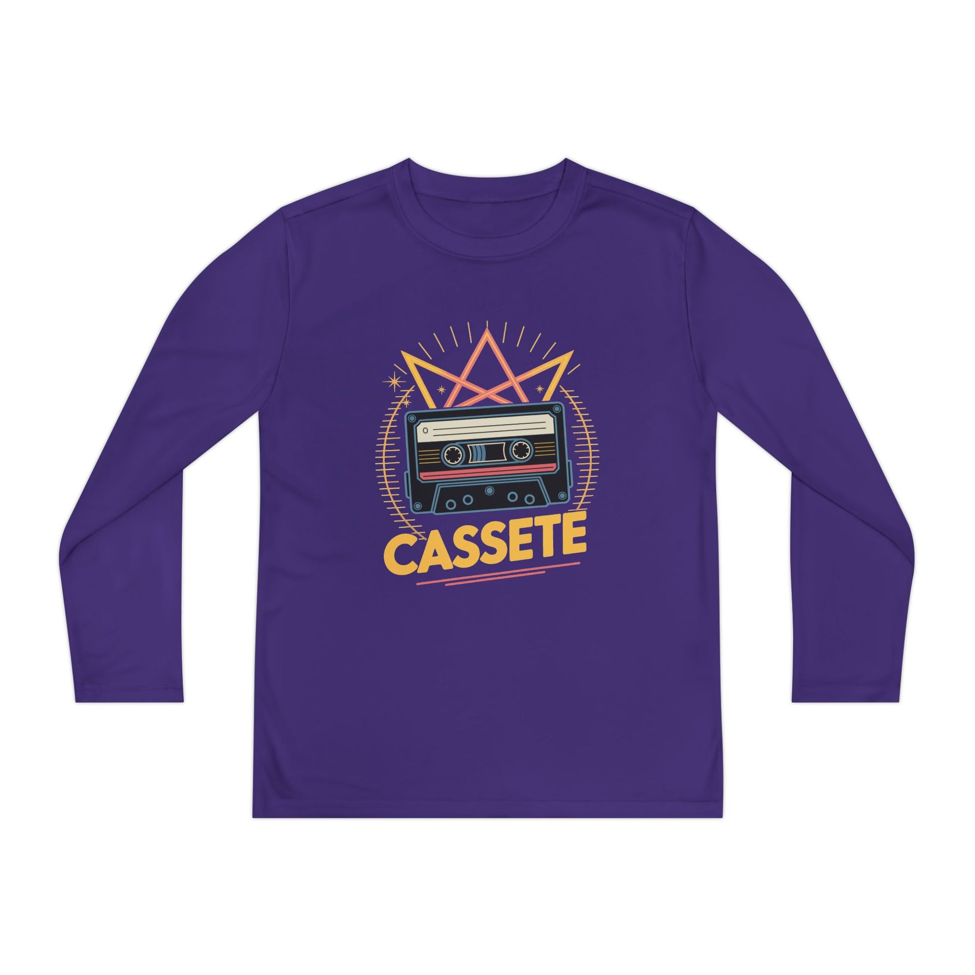Youth Long Sleeve Tee — Retro Cassette Tape Graphic TEEZOCA