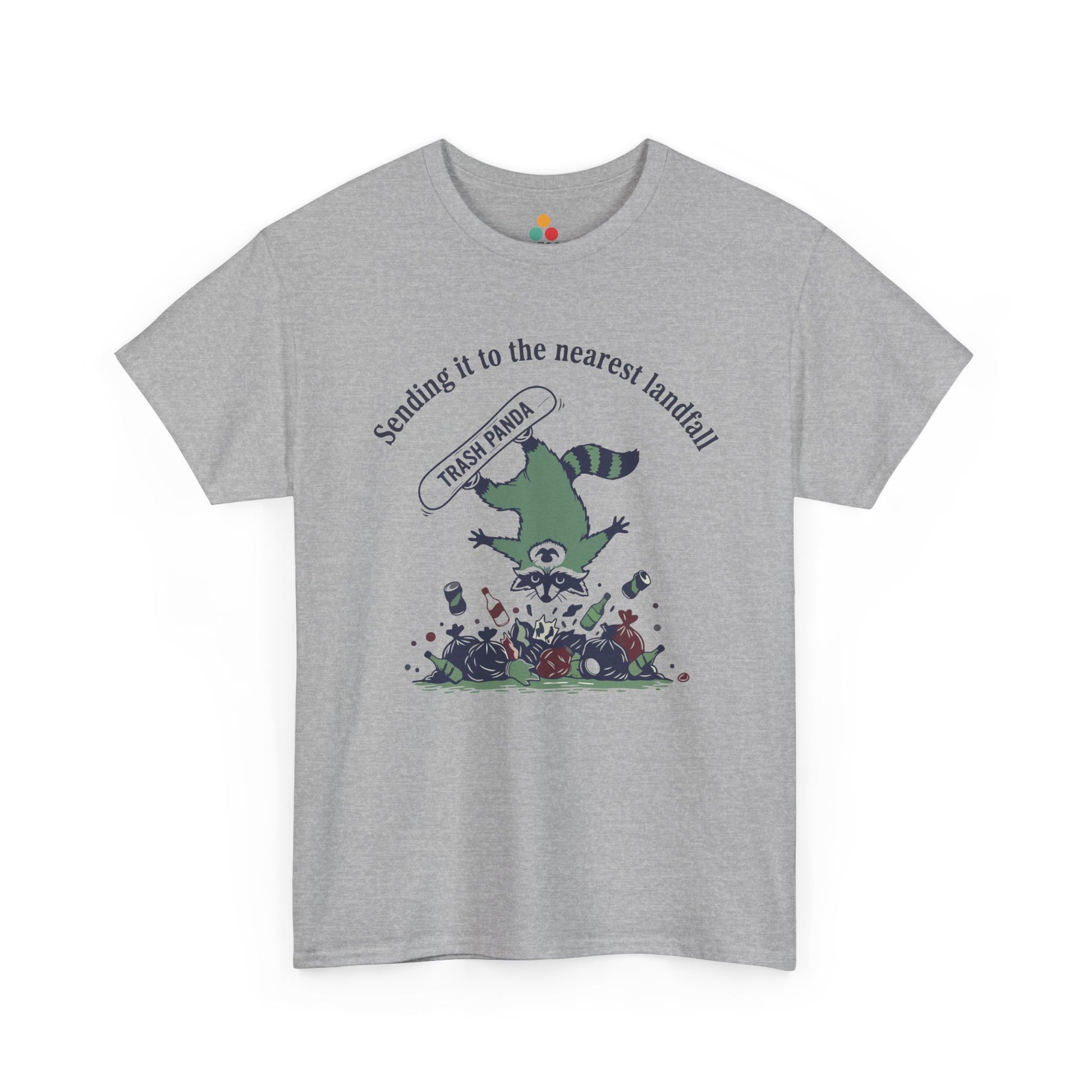 Trash Panda Snowboarding Graphic T-Shirt - "Sending it to the Nearest Landfill" Funny Raccoon Tee | TEEZOCA 