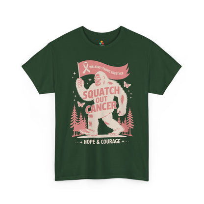 Squatch Out Cancer Hope & Courage Breast Cancer Awareness Unisex T-shirt | TEEZOCA 