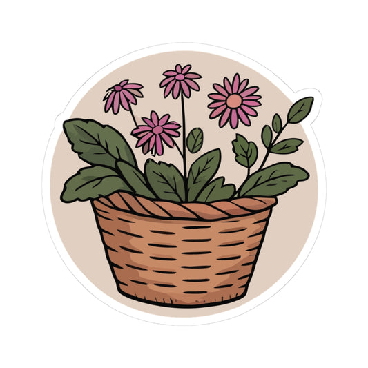 TEEZOCA cute floral basket sticker illustration