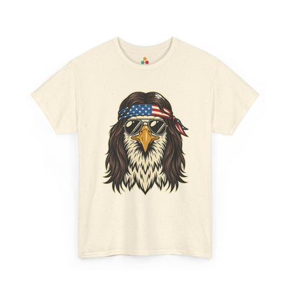 USA Patriotic Bald Eagle Mullet Bandana T-Shirt – Funny 4th of July 250th Anniversary America 1776 2026 Tee | TEEZOCA 