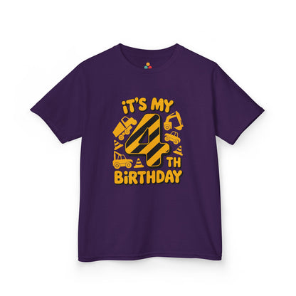 It's My 4th Birthday — Truck and Digger Kids T-Shirt