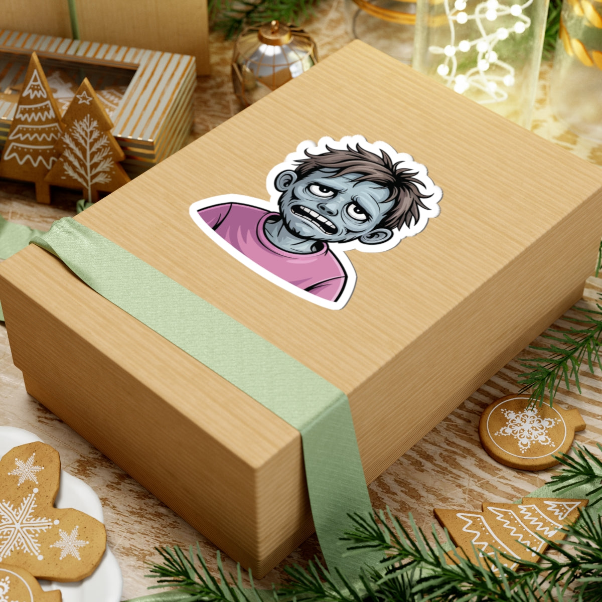 TEEZOCA funny zombie fatigue sticker tired cartoon character