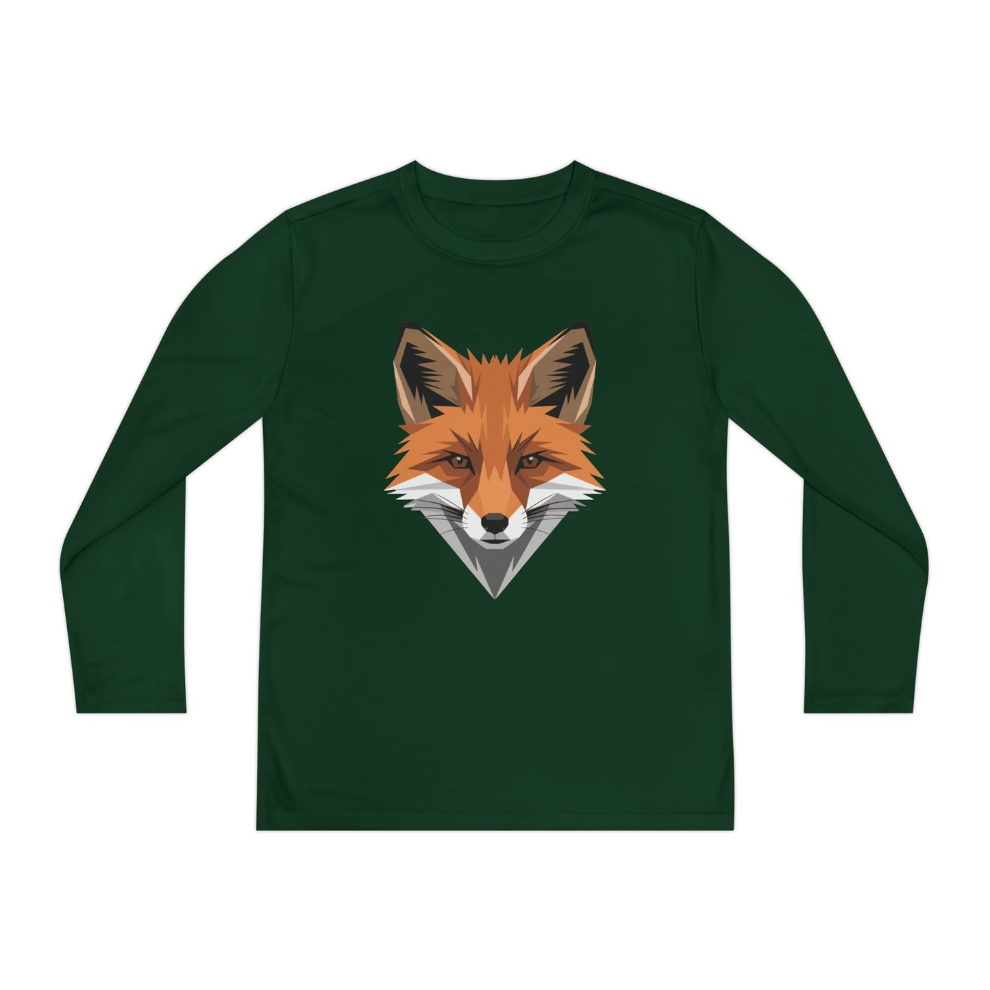 Youth Long Sleeve Tee — Geometric Fox Head Graphic TEEZOCA