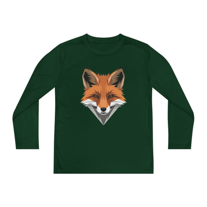 Youth Long Sleeve Tee — Geometric Fox Head Graphic TEEZOCA
