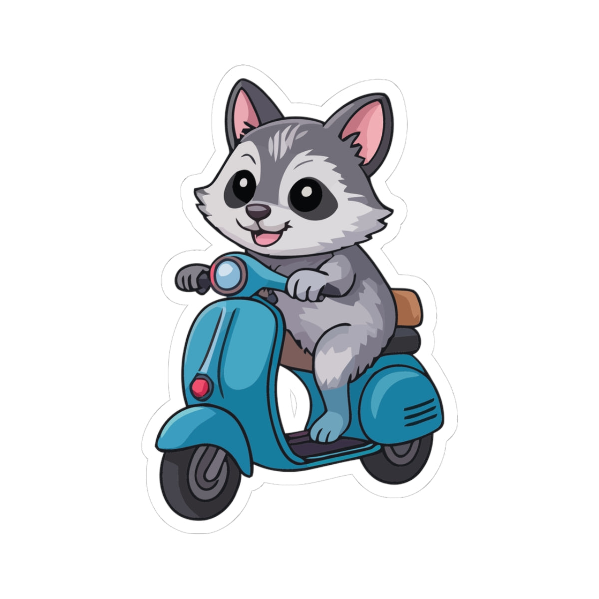 TEEZOCA husky scooter sticker cute dog cartoon