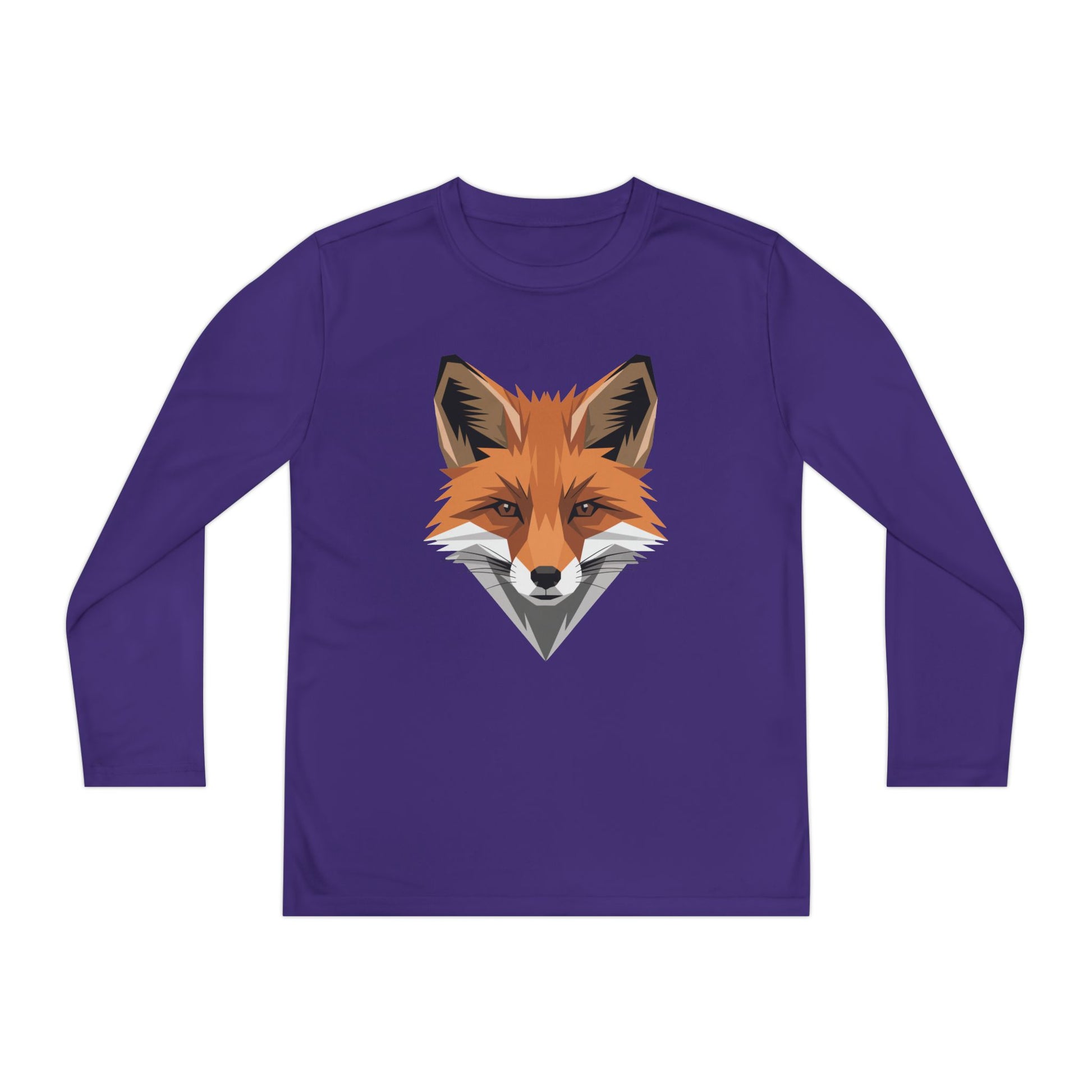 Youth Long Sleeve Tee — Geometric Fox Head Graphic TEEZOCA