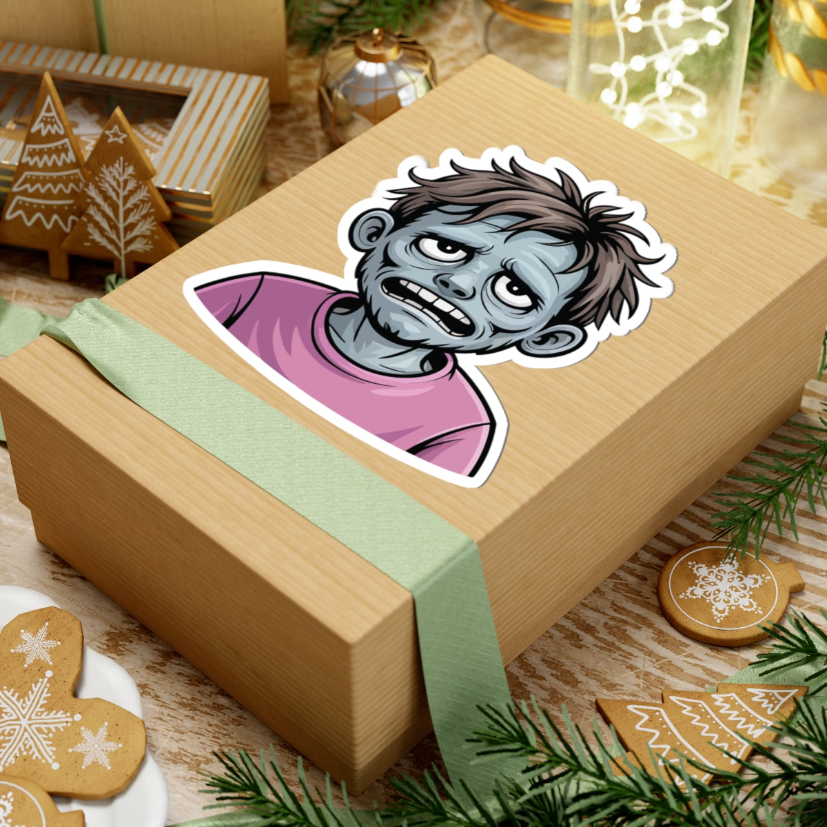 TEEZOCA funny zombie fatigue sticker tired cartoon character