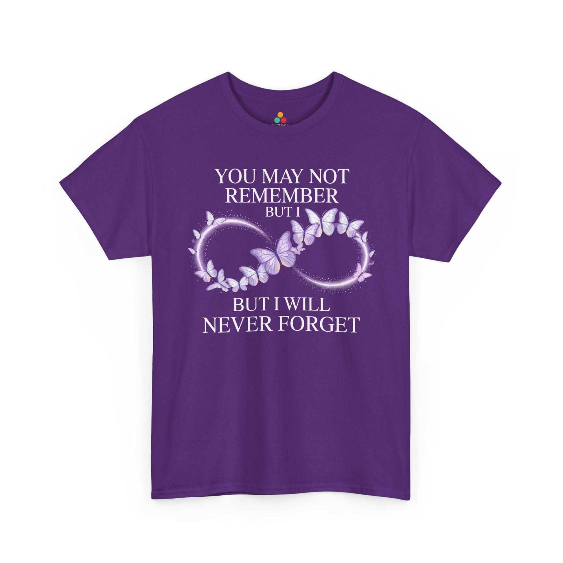 Never Forget Alzheimer Awareness Butterfly Unisex T-shirt | TEEZOCA 