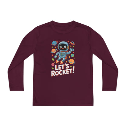 Kids Long Sleeve Tee - 'Let's Rocket!' Space Astronaut Graphic TEEZOCA
