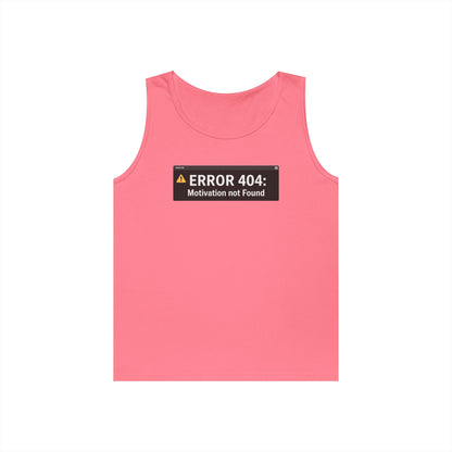 Error 404 Motivation Not Found Unisex Tank Top for Funny Gym Streetwear | TEEZOCA 
