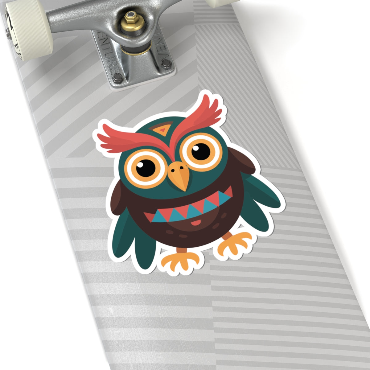 TEEZOCA tribal geometric owl sticker with bold colors