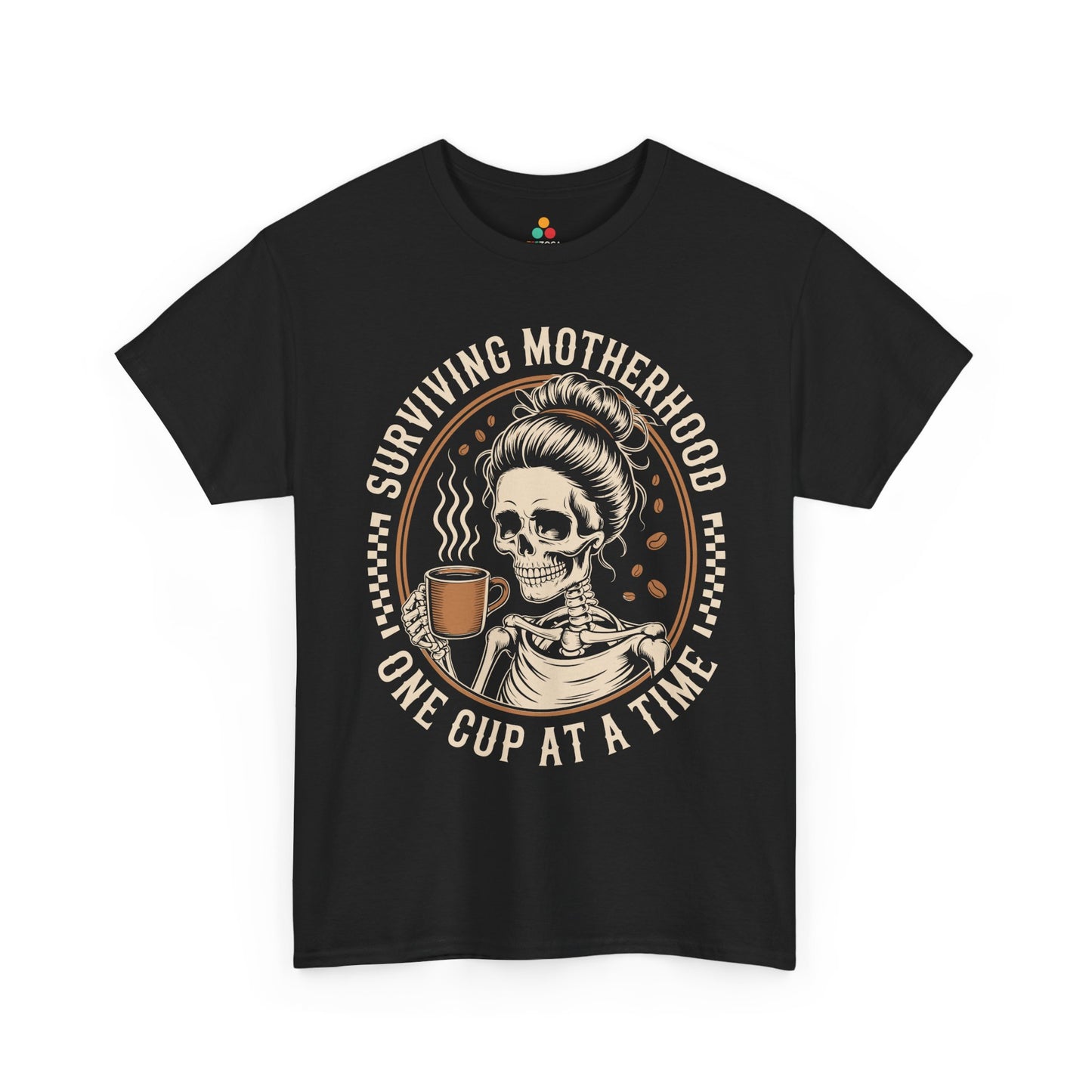 Surviving Motherhood Women's T-shirt Funny Coffee Mom Mother's Day Gift | TEEZOCA 