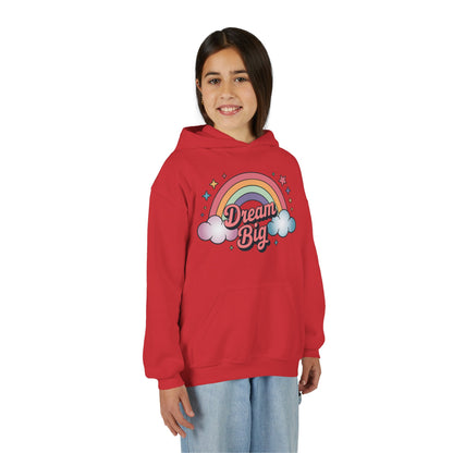 Youth Hoodie — 'Dream Big' Rainbow Graphic Kids Pullover TEEZOCA