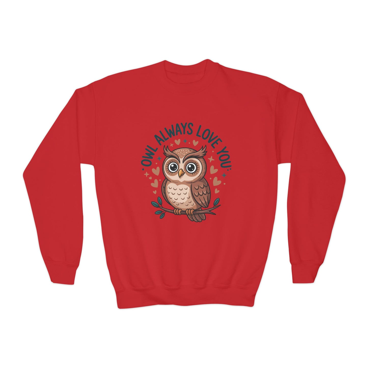 Youth Sweatshirt — "Owl Always Love You" Cute Owl Graphic Crewneck TEEZOCA