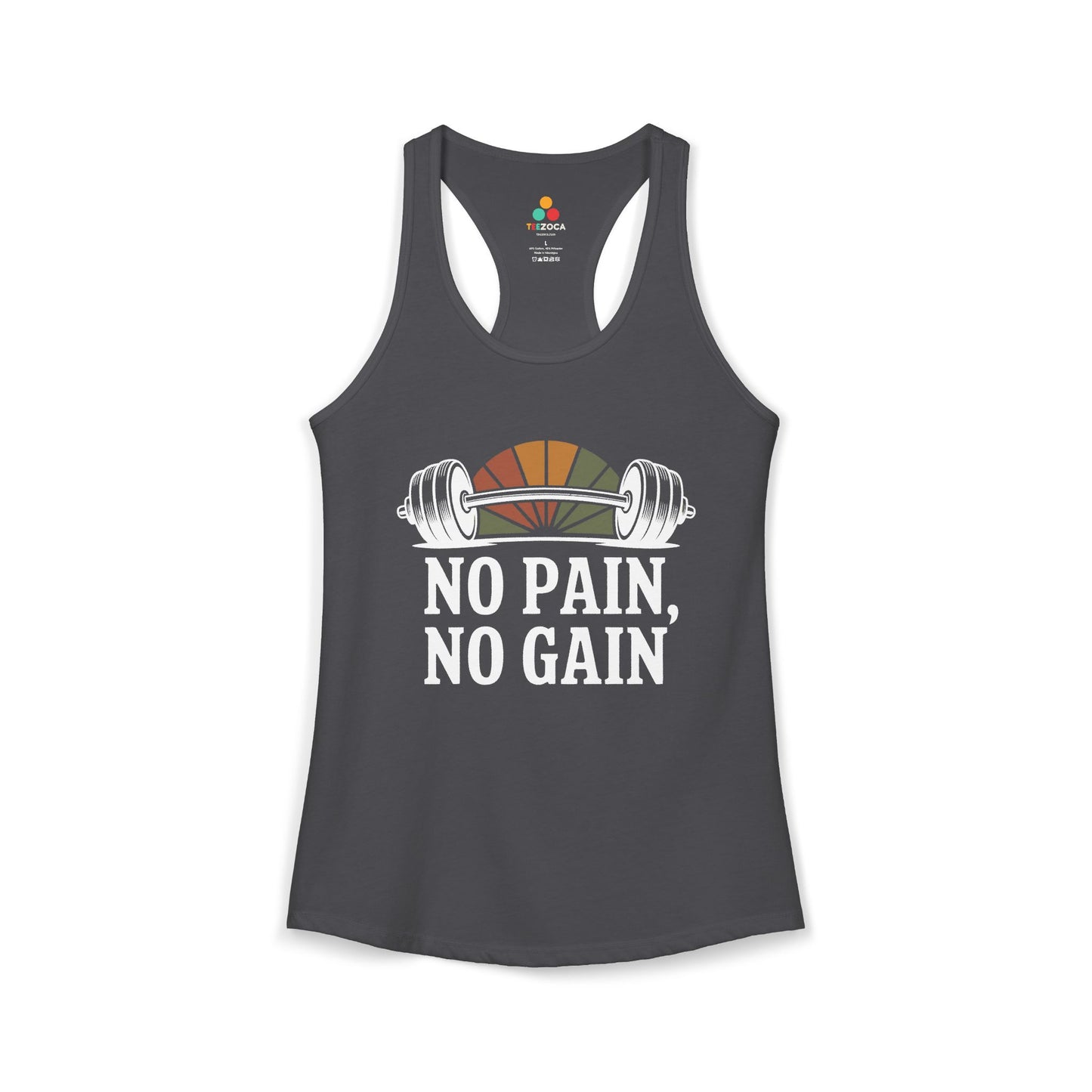 TEEZOCA women’s tank top featuring a motivational weightlifting graphic for gym workouts