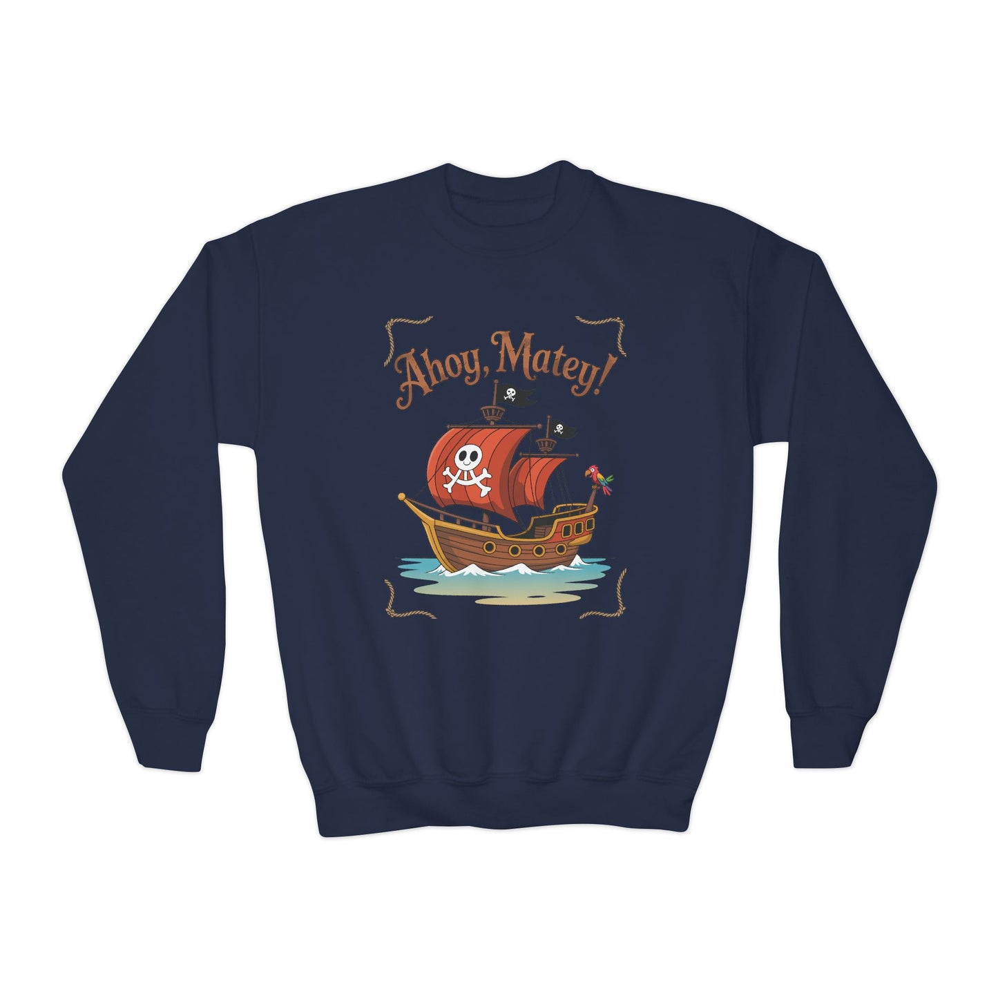 Ahoy, Matey! Kids Crewneck Sweatshirt | TEEZOCA 