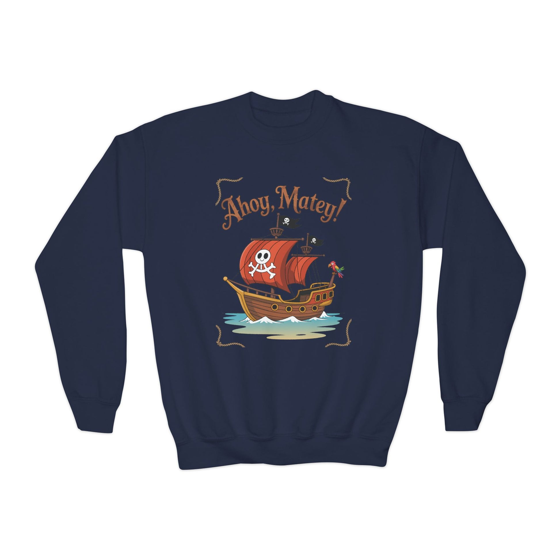 Ahoy, Matey! Kids Crewneck Sweatshirt | TEEZOCA 
