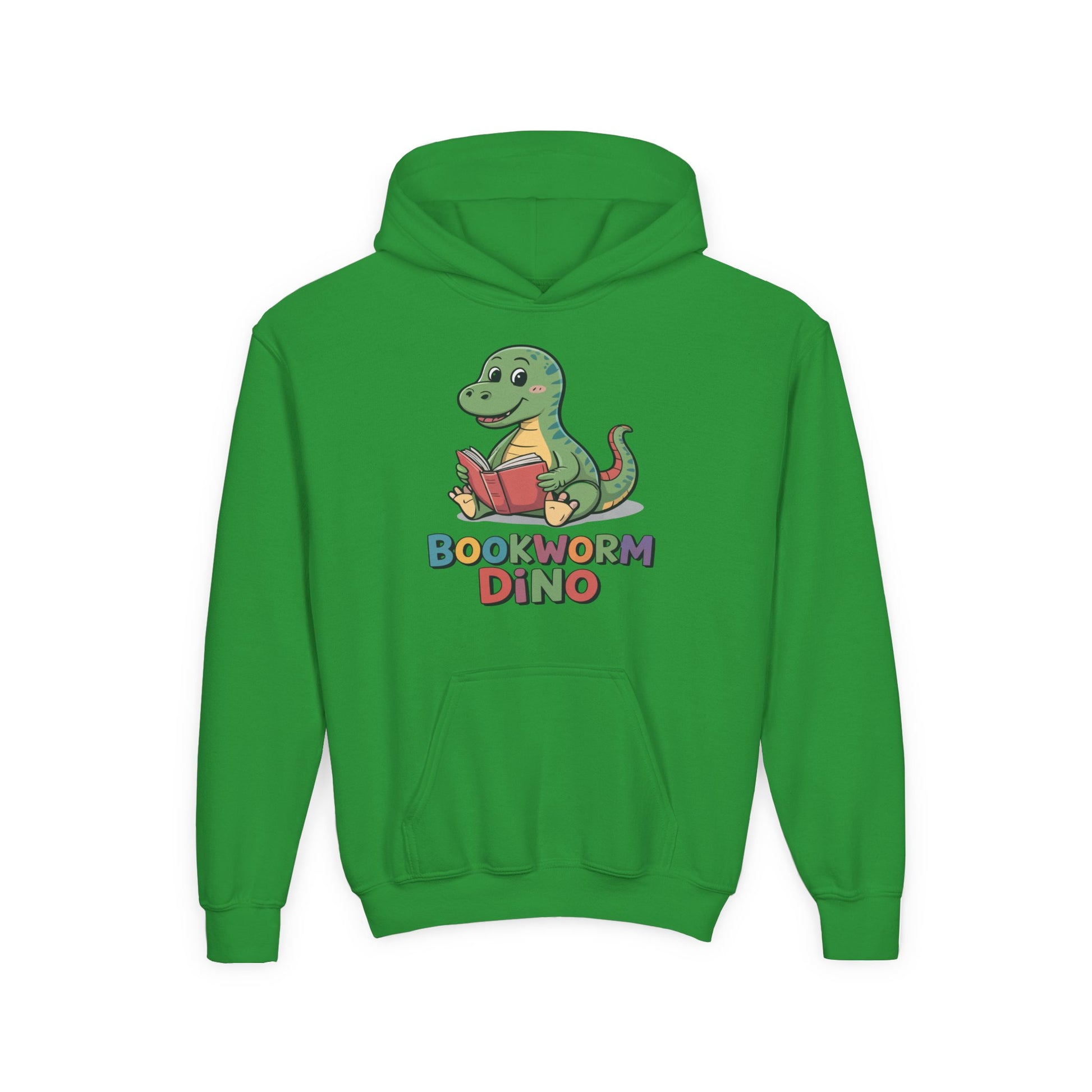 Bookworm Dino Hoodie — Cute Kids Dinosaur Reading Sweatshirt TEEZOCA