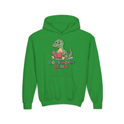 Bookworm Dino Hoodie — Cute Kids Dinosaur Reading Sweatshirt TEEZOCA