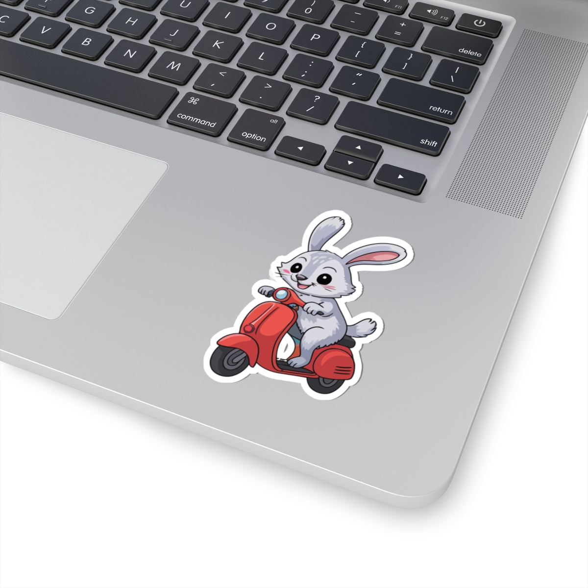 TEEZOCA cute bunny riding red scooter sticker
