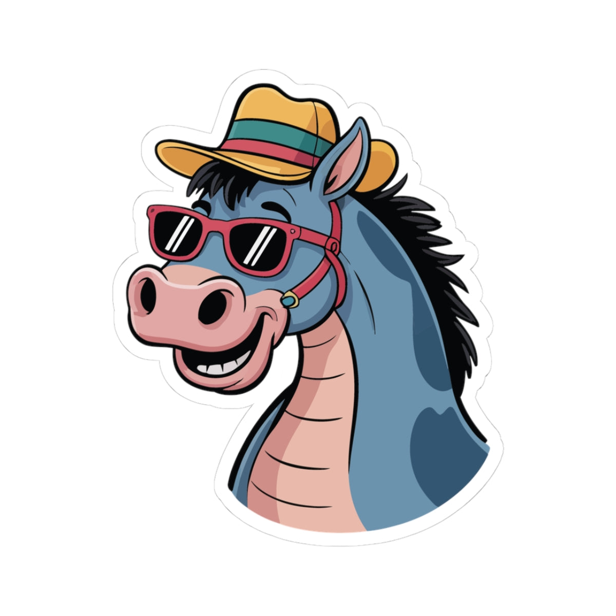 TEEZOCA cool horse sticker sunglasses cartoon