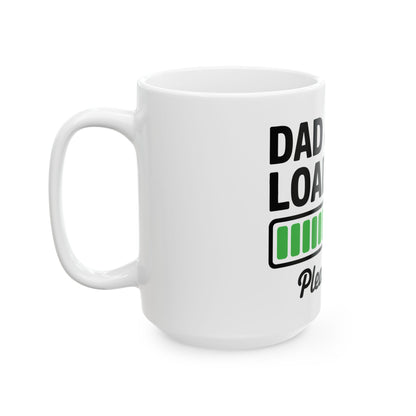 TEEZOCA statement mug showing the Dad Jokes Loading humor design