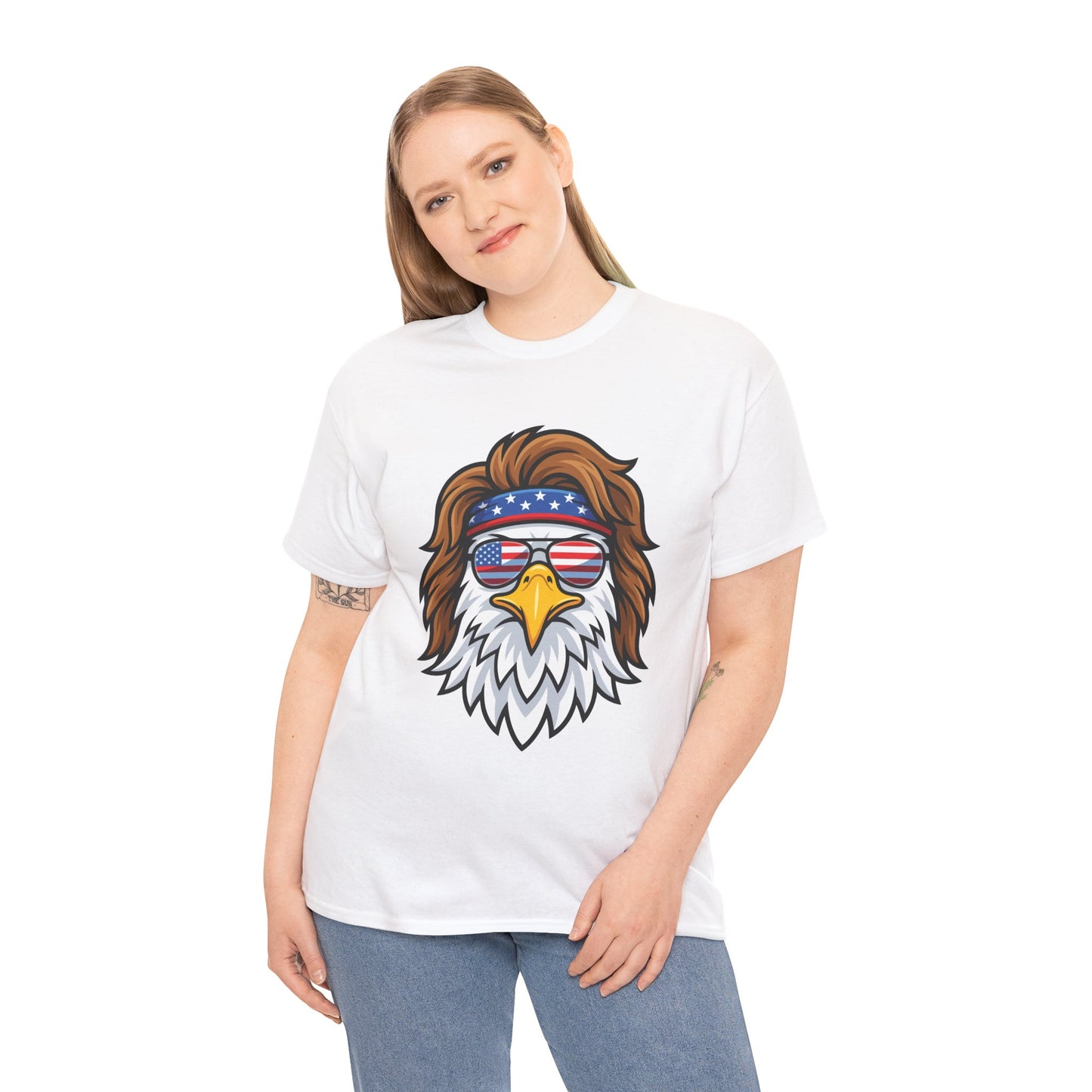 Patriotic Bald Eagle Mullet USA Flag Sunglasses T-Shirt – 4th of July 250th Anniversary Gift | TEEZOCA 