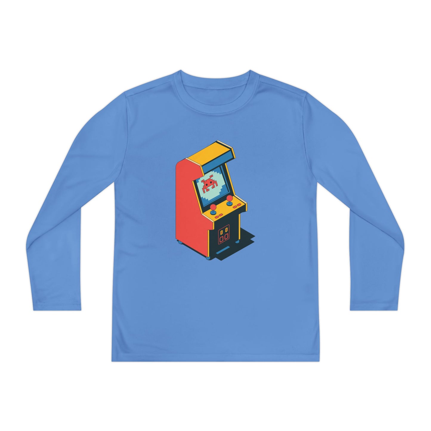 Youth Retro Arcade Long Sleeve Tee — Vintage Arcade Machine Graphic TEEZOCA
