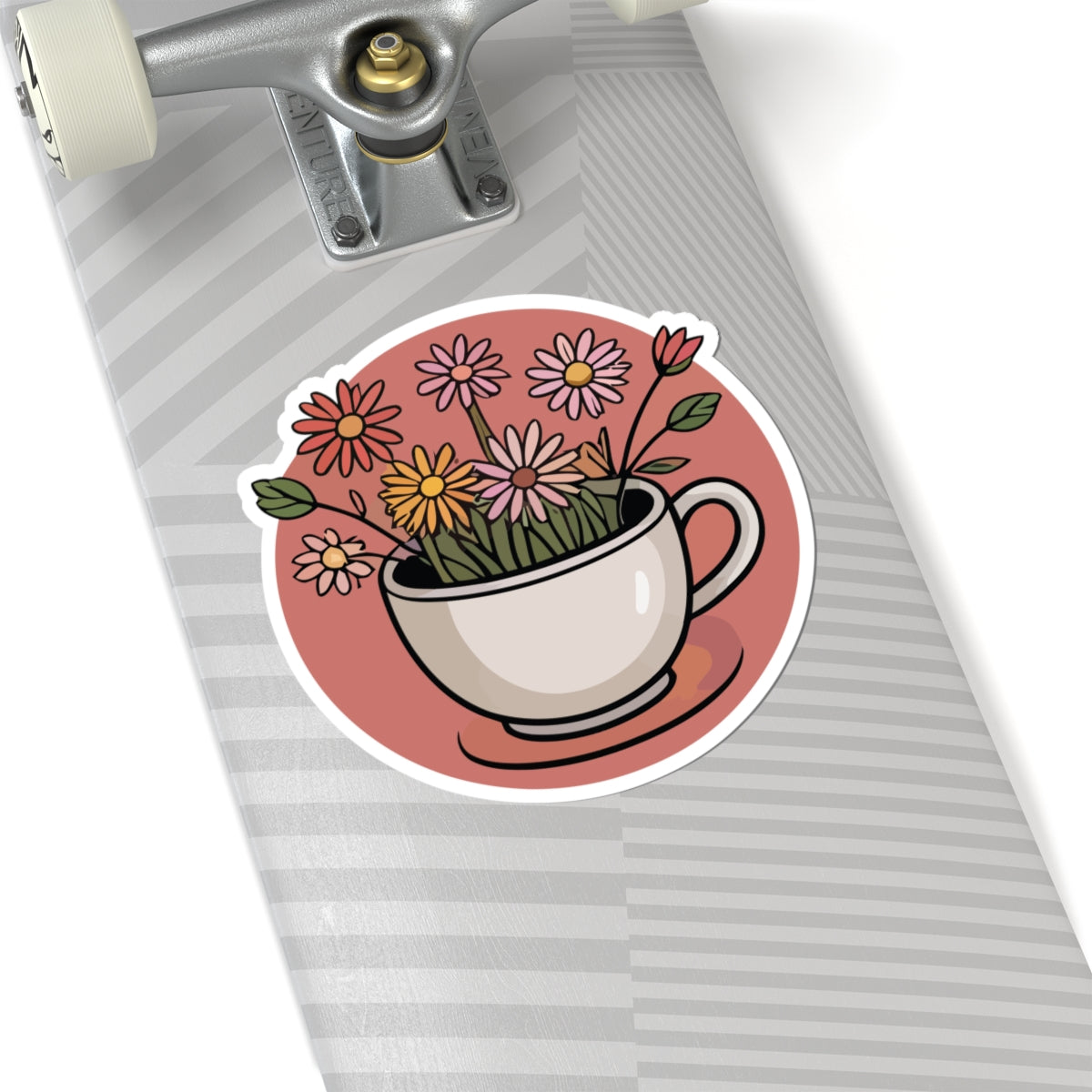 TEEZOCA floral teacup sticker illustration