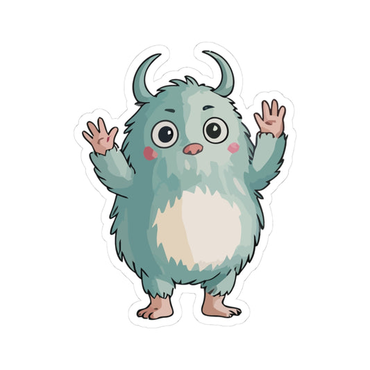 TEEZOCA cute teal monster sticker cartoon character