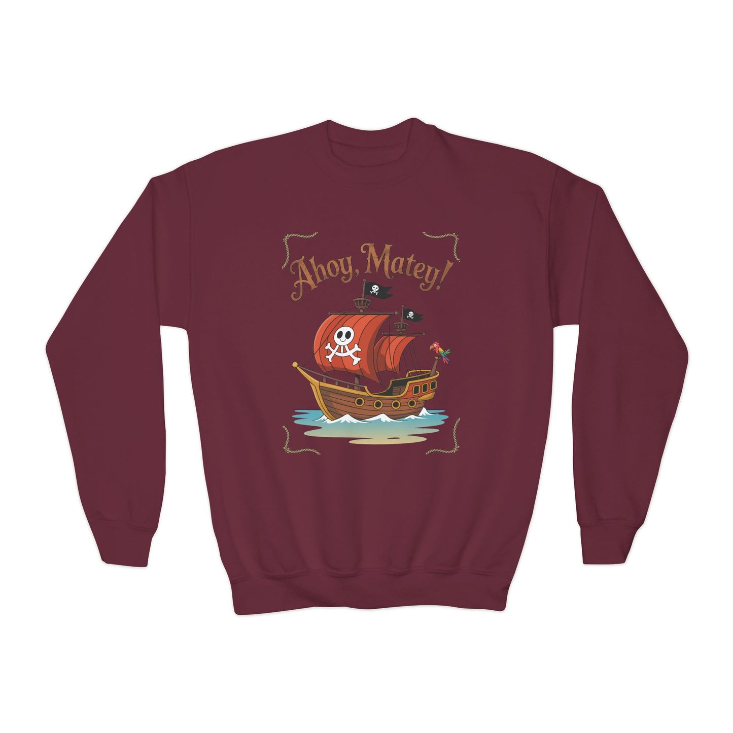 Ahoy, Matey! Kids Crewneck Sweatshirt | TEEZOCA 