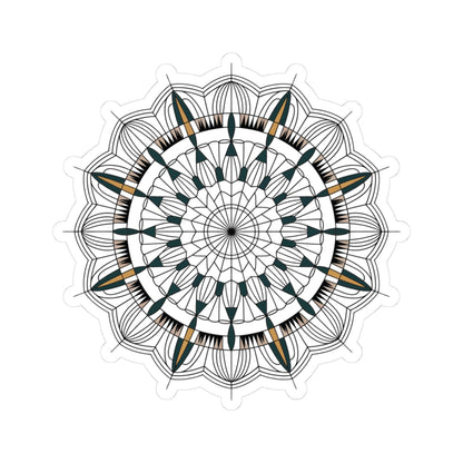 TEEZOCA geometric mandala sticker symmetrical circular line art design