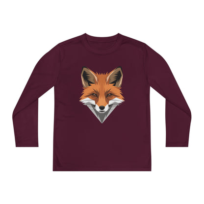 Youth Long Sleeve Tee — Geometric Fox Head Graphic TEEZOCA
