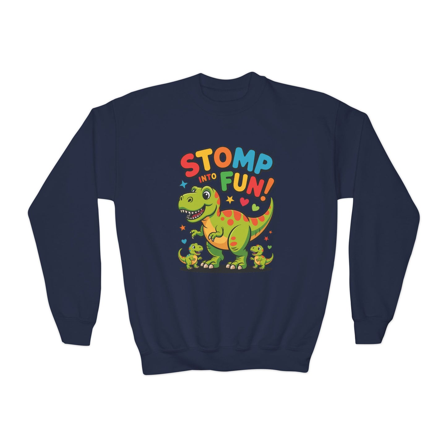 Stomp Fun! Kids Dinosaur Crewneck Sweatshirt TEEZOCA