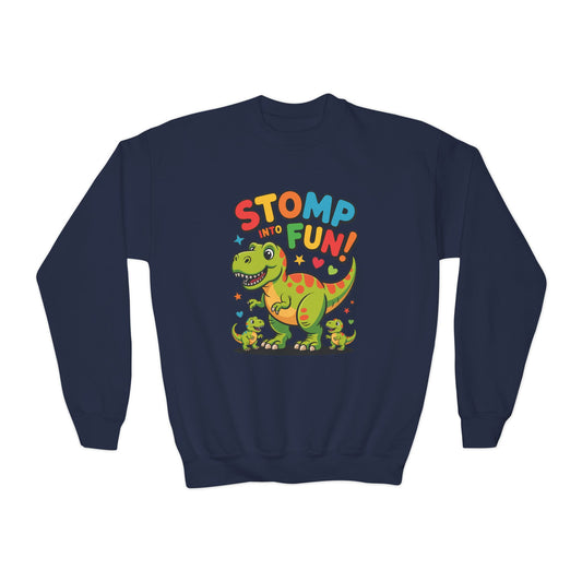 Stomp Fun! Kids Dinosaur Crewneck Sweatshirt TEEZOCA