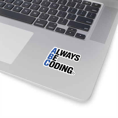 TEEZOCA programmer sticker always be coding ABC blue lettering on black