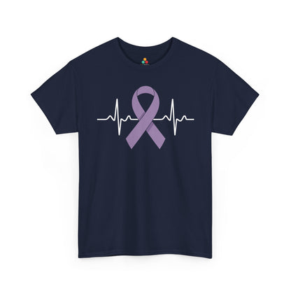 Alzheimer Awareness Purple Ribbon Unisex T-shirt Support Tee | TEEZOCA 