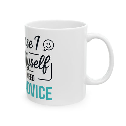 TEEZOCA sarcastic self talk coffee mug design
