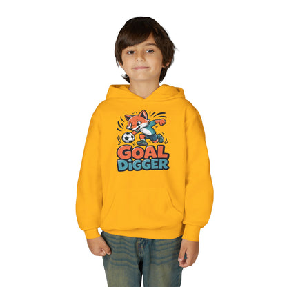 Youth Soccer Hoodie — 'Goal Digger' Fox Player Kids' Pullover TEEZOCA