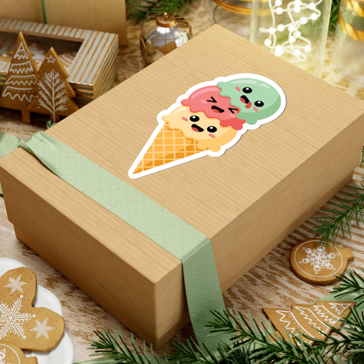 TEEZOCA kawaii ice cream sticker cartoon dessert illustration
