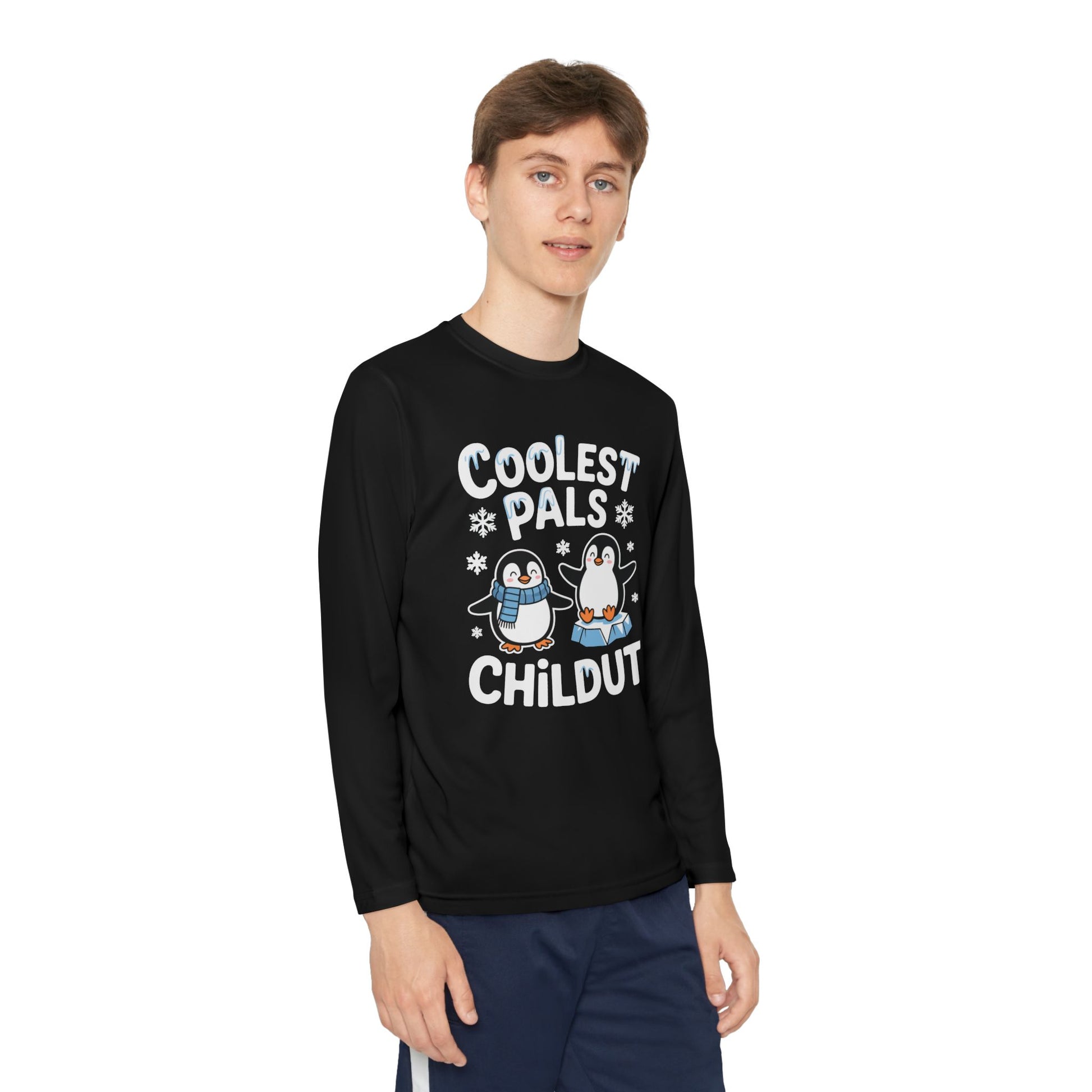Coolest Pals Childut Penguin Kids Long Sleeve Tee TEEZOCA