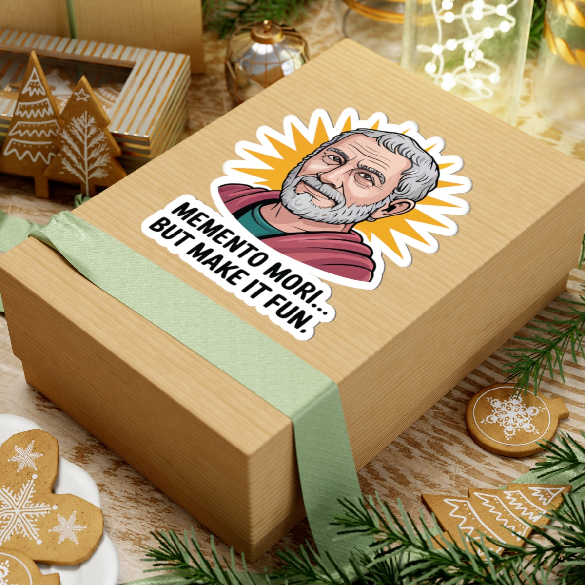 TEEZOCA philosophical humor sticker classical portrait design
