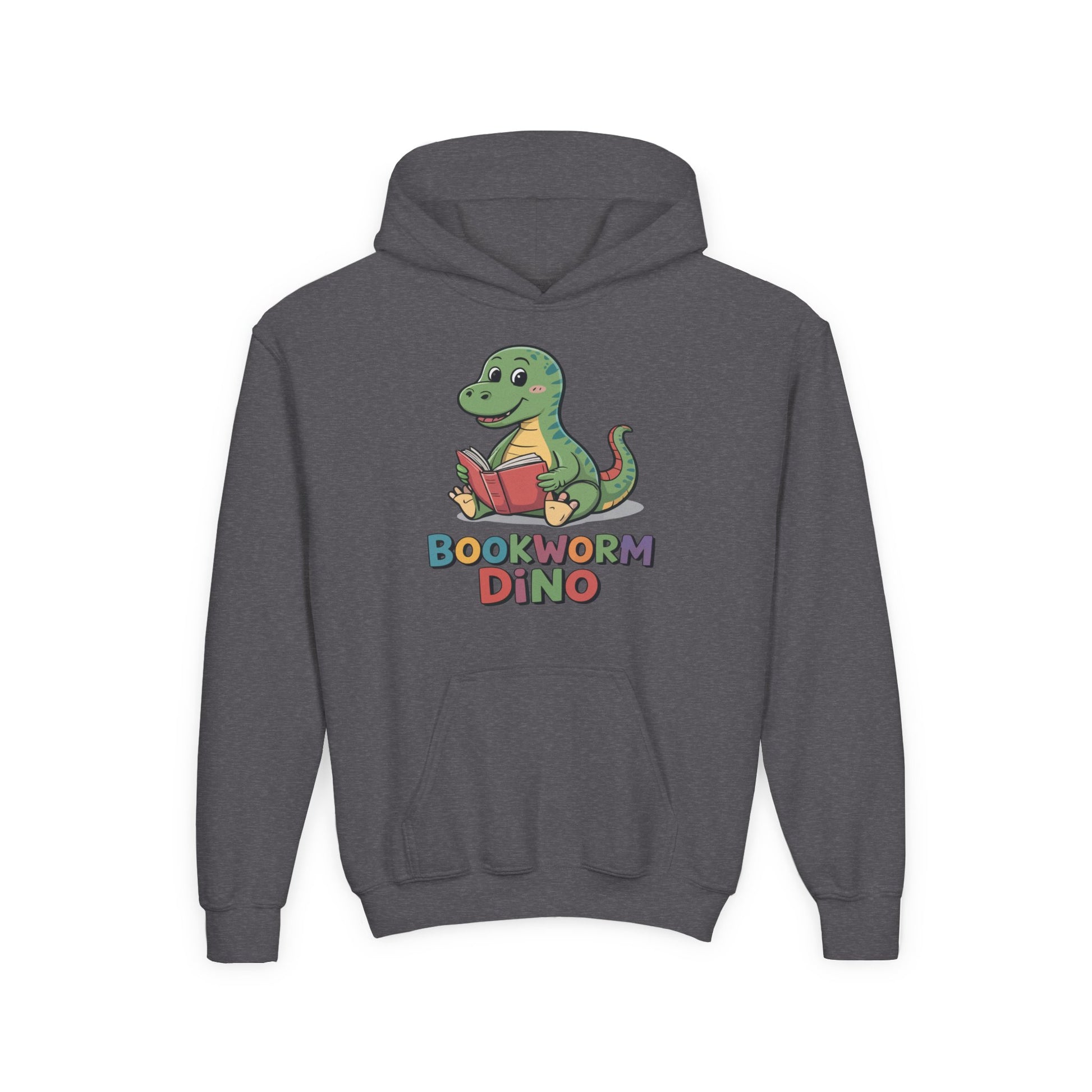 Bookworm Dino Hoodie — Cute Kids Dinosaur Reading Sweatshirt TEEZOCA